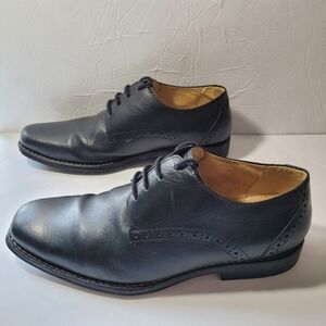 SANDRO MOSCOLONI MEN'S Black Leather Lace Up Derby Shoes Size 9.5 D